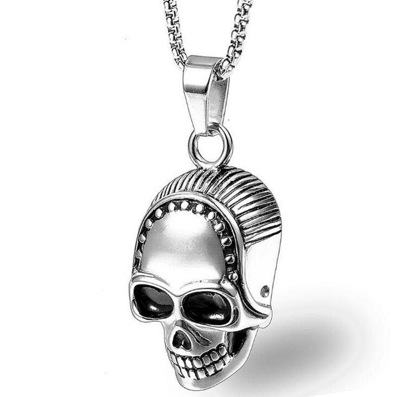 Fashion Skull Necklace Gothic Biker Pendant &amp; Chain for Men Women Punk Jewelry