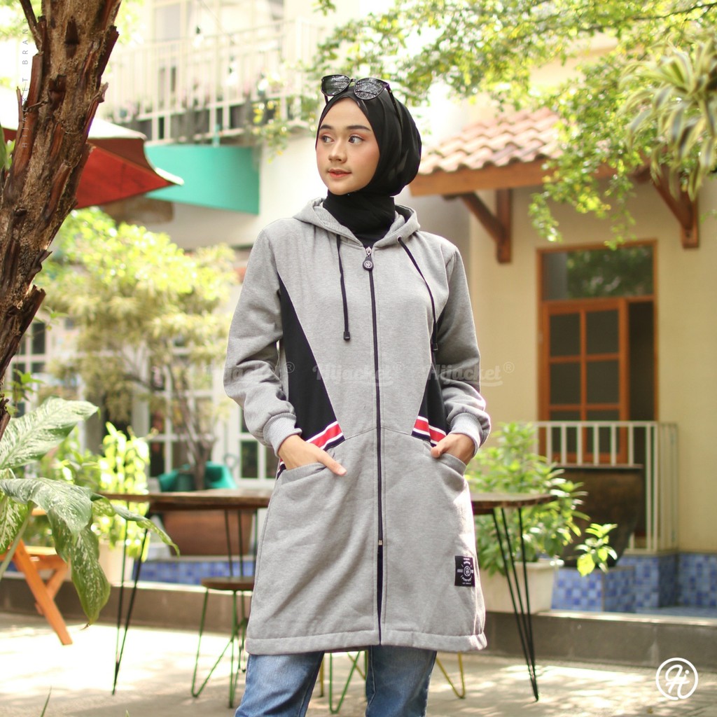 HIJACKET RIHANA | HIJAKET JAKET HIJAB MUSLIMAH PANJANG WANITA SYARI-2