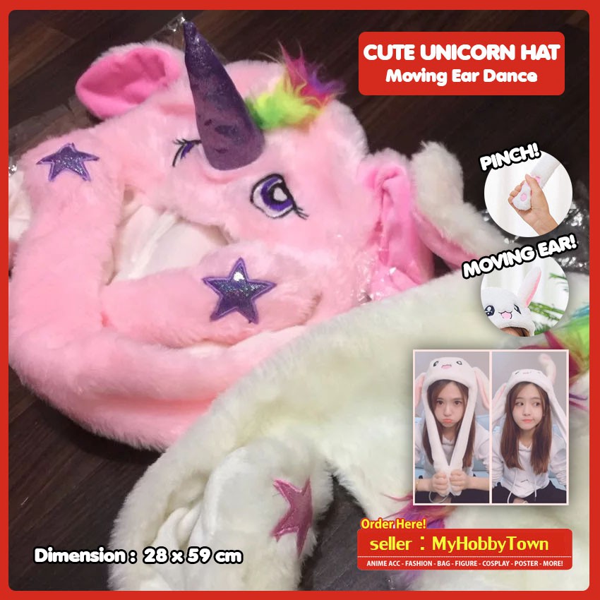 Topi Unicorn Moving Ear Korea