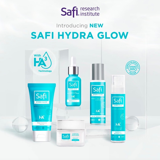 SAFI Hydra Glow | Cleanser Toner Toning Essence Serum Lock Mist