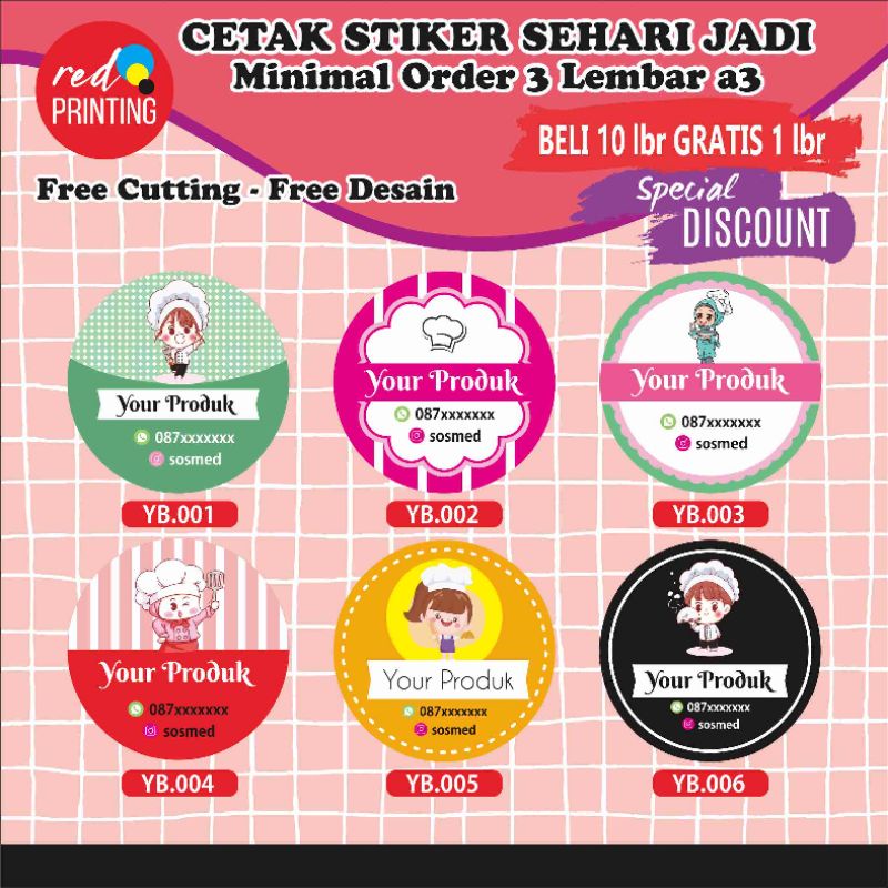 

CETAK STIKER LABEL MAKANAN LABEL KEMASAN Bahan VYNIL Waterproof