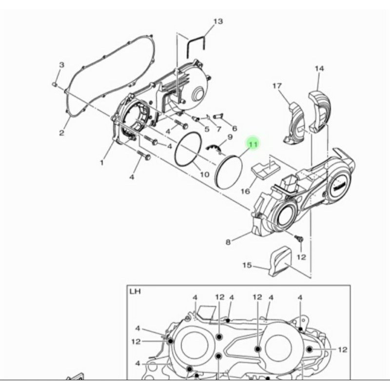 BUSA FILTER CVT LEXI ASLI ORI YAMAHA BB8 E5407 00