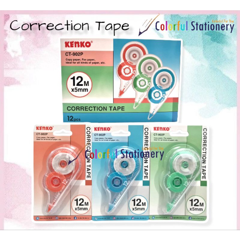 Correction Tape / Tip X Kertas Kenko Pastel CT-902P