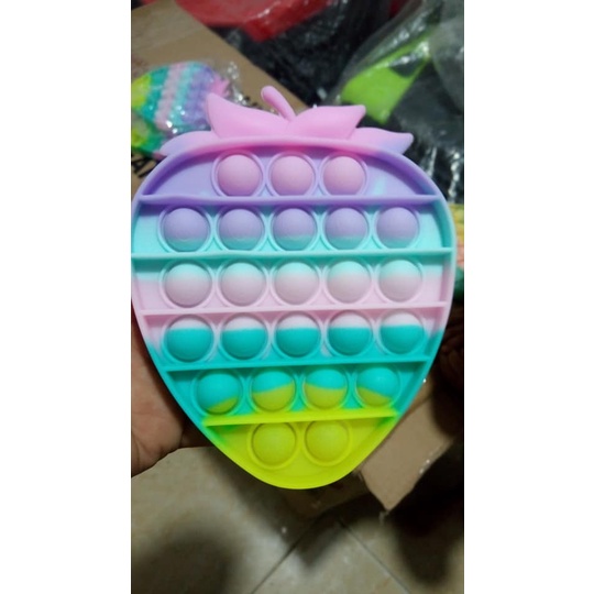 Pop it rainbow dan polos bonus kelereng-NANAS RAINBOW