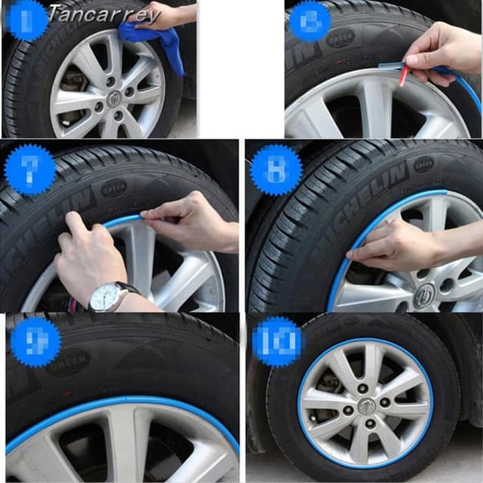 Wheel Protector Wheels Protector Pelindung Velg Protector Karet Biru