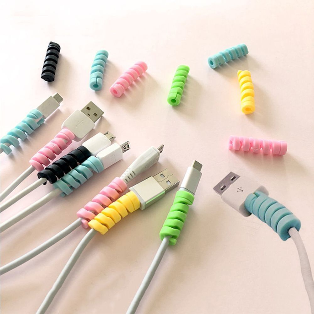 Quinton10pcs / Set Winder Organizer Proteksi Kabel Data / Earphone Multi Warna