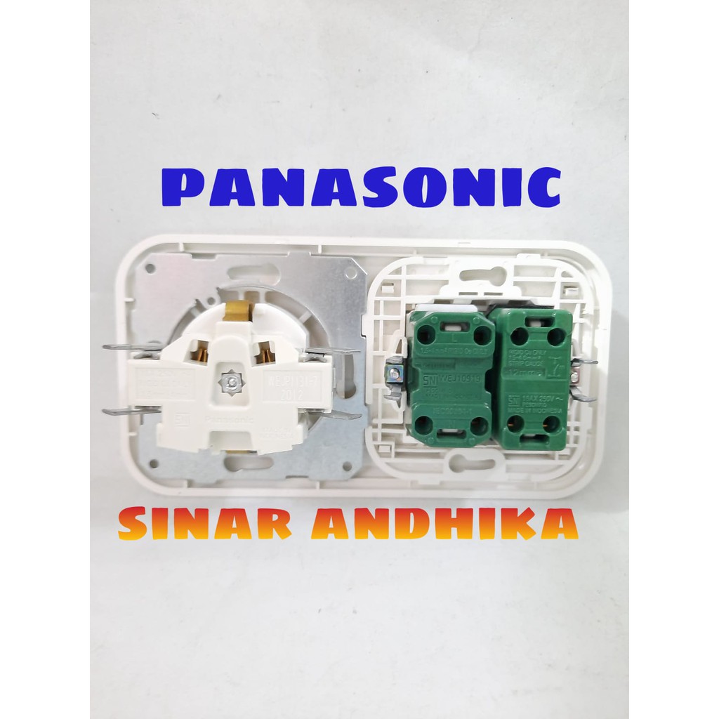 STOP KONTAK NON CP+SAKLAR ENGKEL KECIL+UNIVERSAL PANASONIC WEJP 11312-7 3119