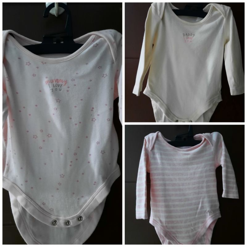 Mothercare mummy and daddy bodysuits 3 pack