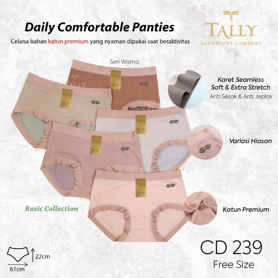 CD Tally 239 Celana Dalam Tally Karet Seamless Katun Premium