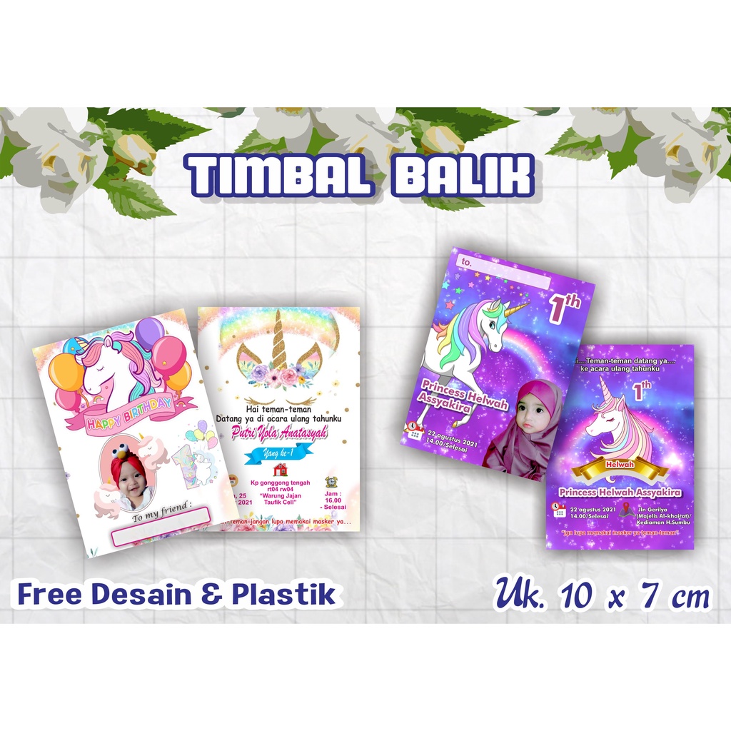Undangan Ulang tahun Unicorn
