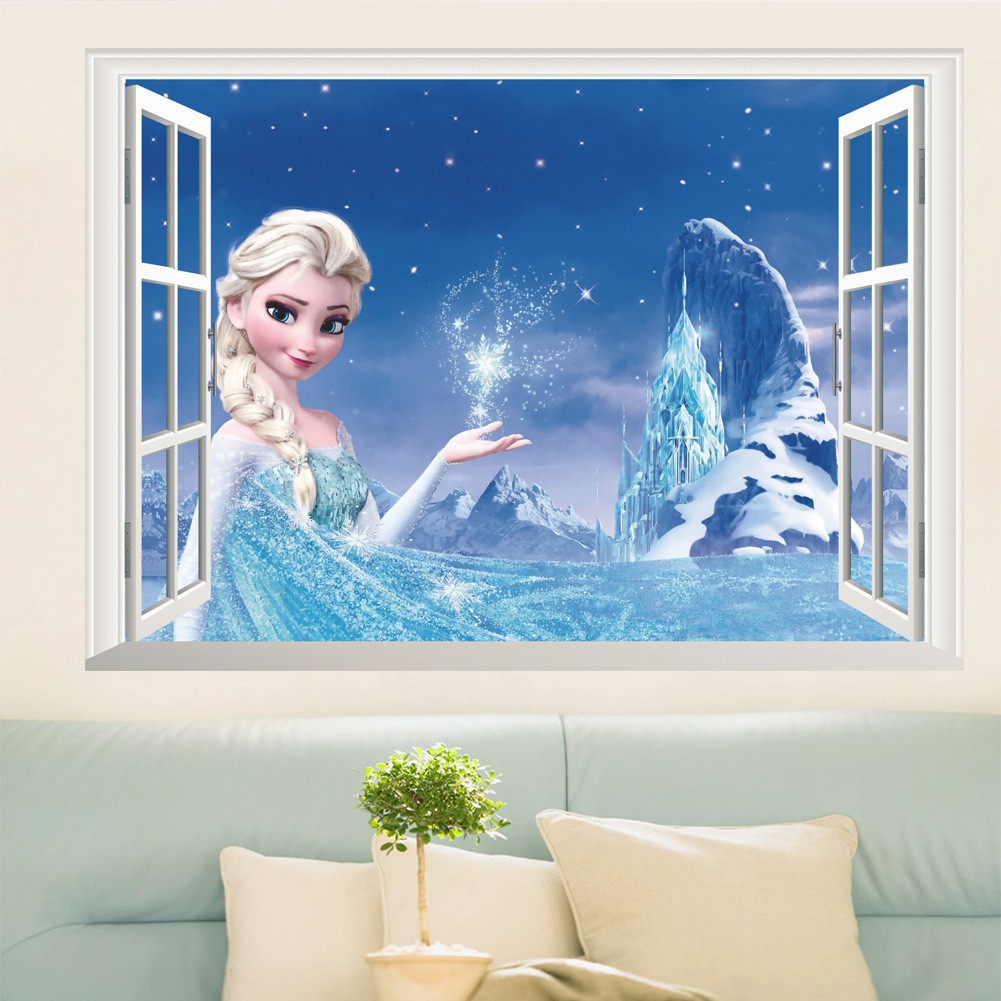 Wallsticker Princes Elza Window Walsticker Stiker Dekorasi Kamar Frozen 2 Sticker Dinding Elsa Anna Shopee Indonesia