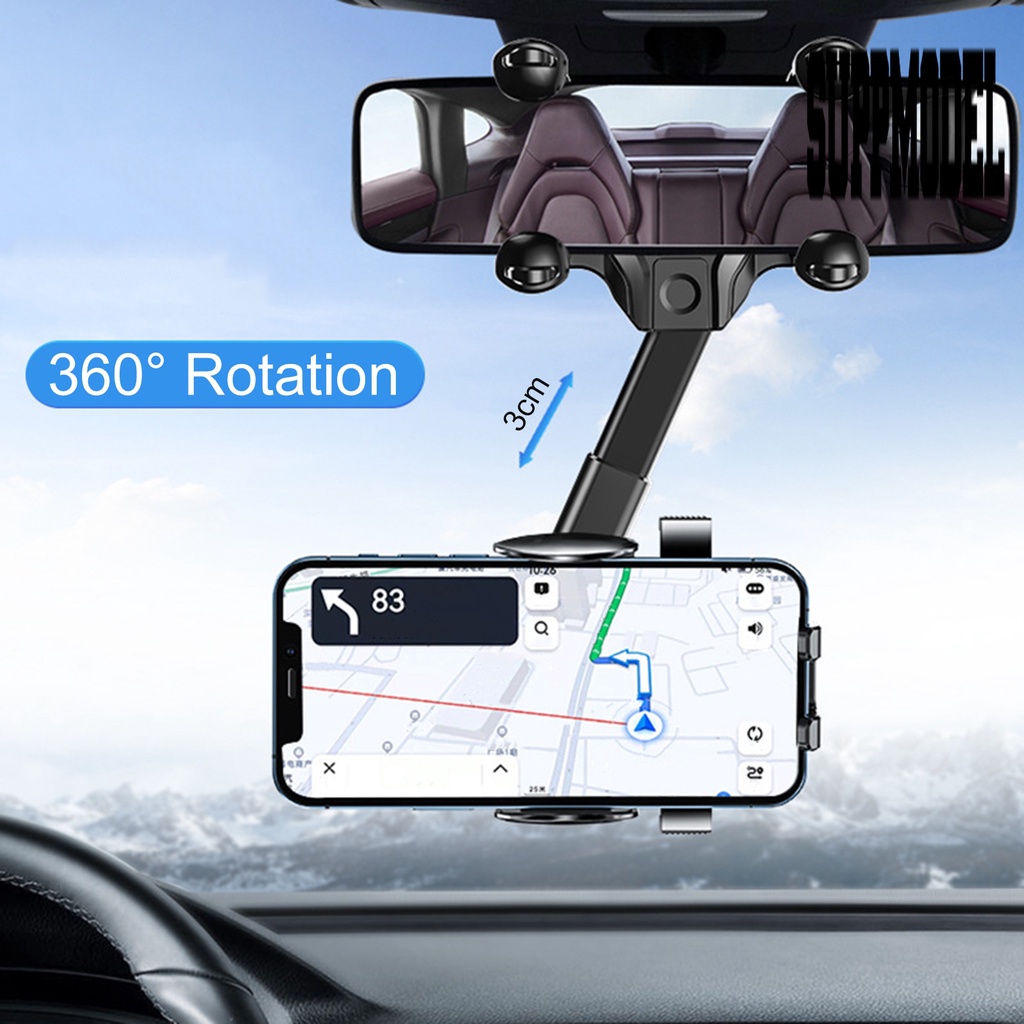 Stand Holder Handphone Bahan ABS Stabilitas Tinggi Tahan Karat Untuk Kaca Spion Mobil