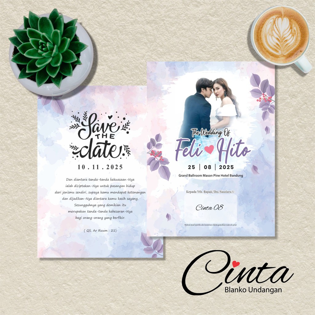 BLANGKO UNDANGAN CINTA - BLANKO UNDANGAN PERNIKAHAN RUSTIC KEKINIAN