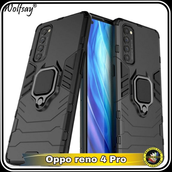 Case Oppo Reno4 Reno 4 Pro Hard Soft Case Iring Magnetic Slim Armor