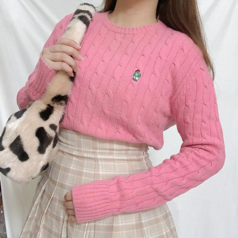 THRIFT/PRELOVED Teenie Weenie Pink Cable Knit Authentic