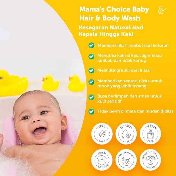 Mama's Choice Hair &amp; Body Wash 200 ML - Sabun Shampoo Bayi