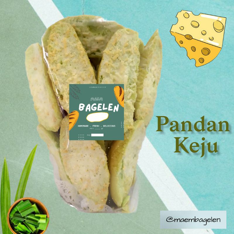 

Snack Cemilan Roti Kering Bagelen / Bagelan Rasa Pandan Keju 250gr - MAEM BAGELEN