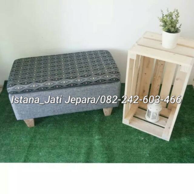 Kursi sofa box stool jati/kursi sofa box jati/kursi tamu madura matahari jati/kursi tamu semut jati