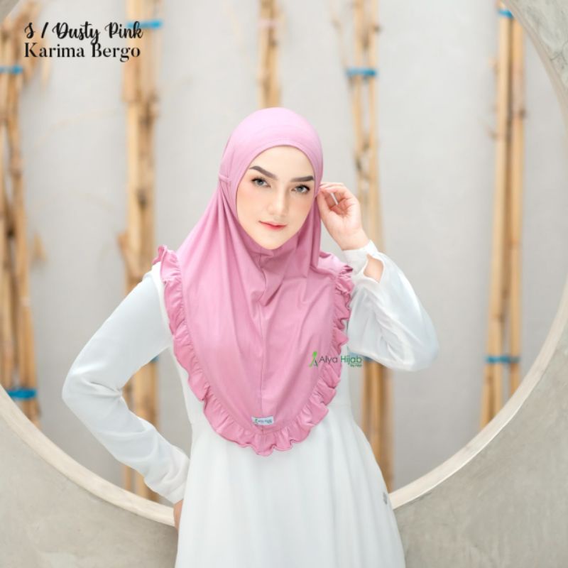 Alya hijab by naja Karima bergo instan premium kekinian terlaris-Dustypink