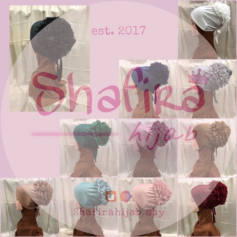 INNER TURKEY FLOWER TALI | INNER CIPUT TURKISH JERSEY PREMIUM | DALEMAN HIJAB CEPOL BROKAT