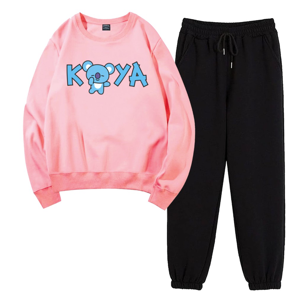 BESS - Baju Setelan Wanita Murah / Setelan Sweater + Jogger Hitam - TOYA FONT