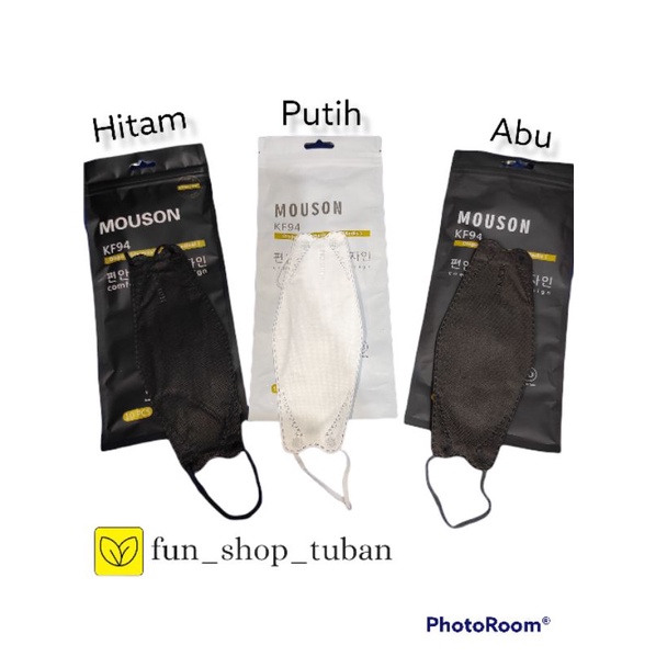 MASKER KF94 MOUSON HITAM PUTIH ABU