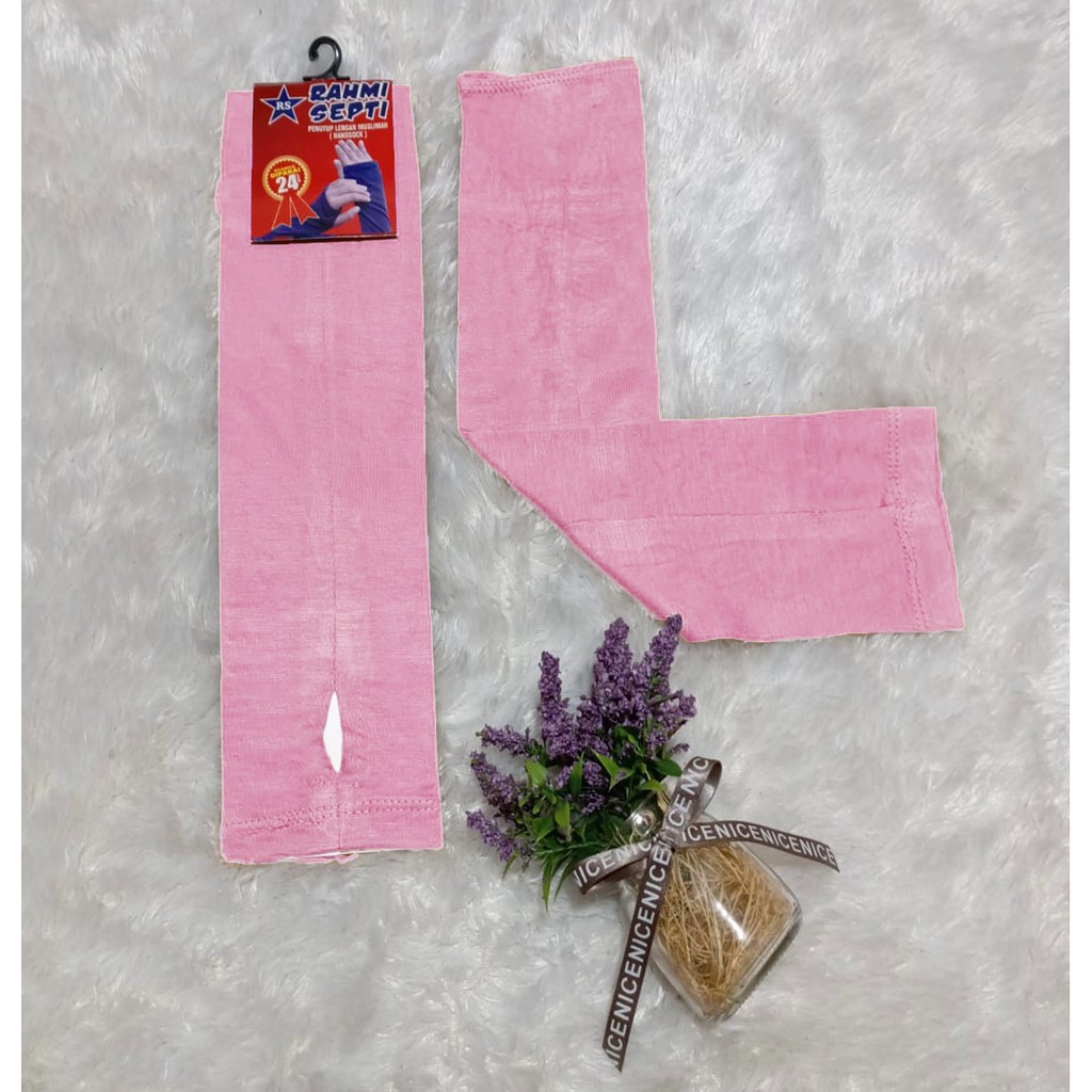 Manset Tangan Polos dan Jempol Handsock Kaos Mandate Manset Tangan Termurah RUMAH HIJA'B-Baby Pink Jempol