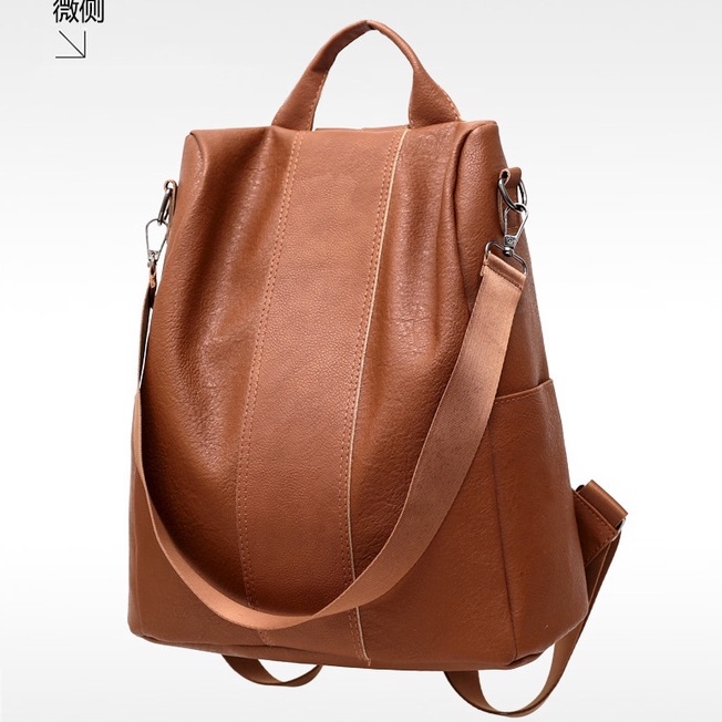 Tas Ransel Wanita Multifungsi Korean Style Fashion Kasual Kulit PU Tas Ransel Wanita Tas Tote Tas Kuliahan dan Sekolahan Tas Fashion Simple Kekinian Azgalery T259