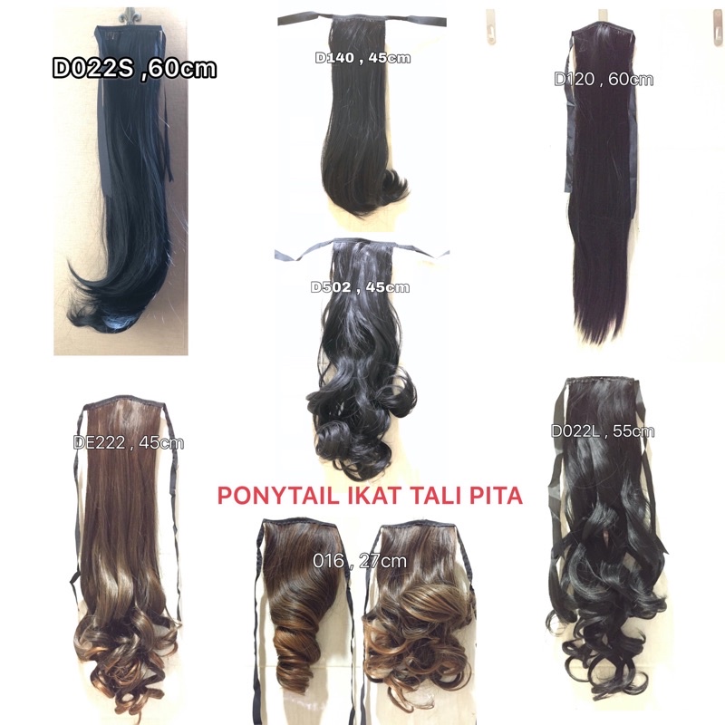 ponytail pita korea rambut palsu / rambut palsu ponytail / kunciran dengan rambut palsu de222 d022l d140 d502 d120 016