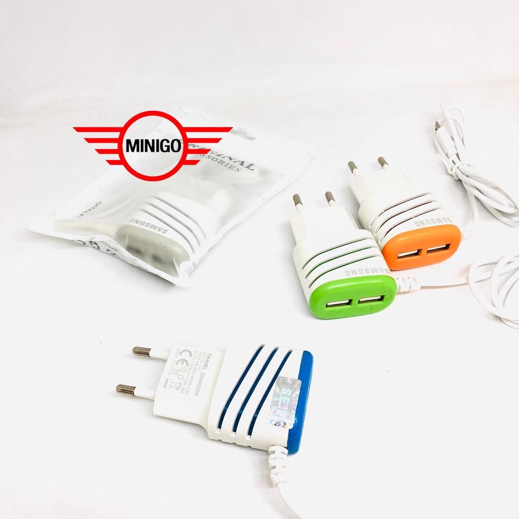 CHARGER CASAN OPPO VOOC MINI 2 USB 4A CHARGER ULIR LED garis + KABEL 2.1Ampere Branded 2PORT USB Port