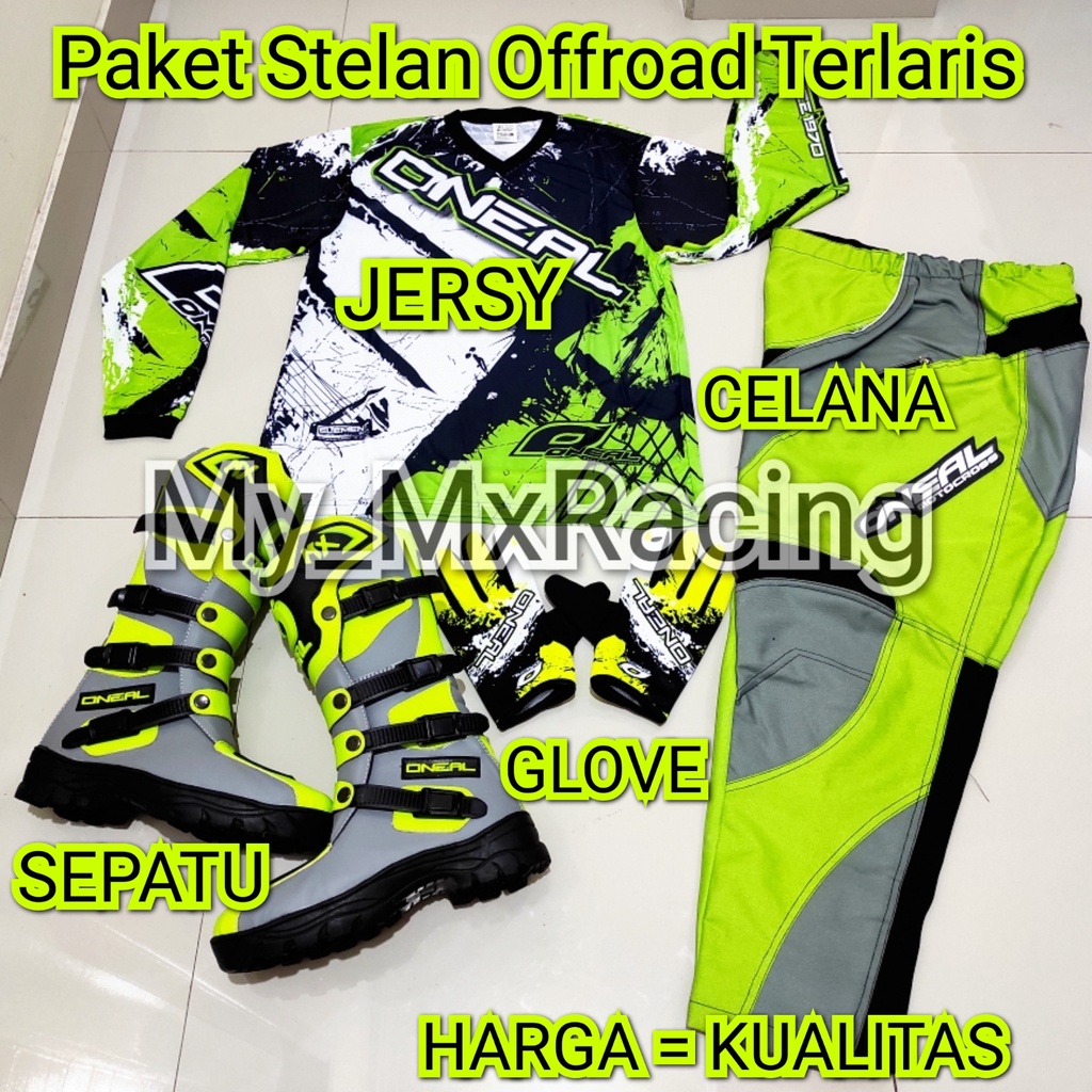 PROMO STELAN FULLSET TERMURAH TRAIL ADVENTURE  SEPATU TRAIL CROSS OFFROAD ,JERSEYSETT CROSS TRAIL DAN  CELANA ENDURO CONDURA BONUS SARUNG TANGAN KUALITAS PREMIUM DI JAMIN GAAKAN LUNTUR SATU SETT TERLARIS