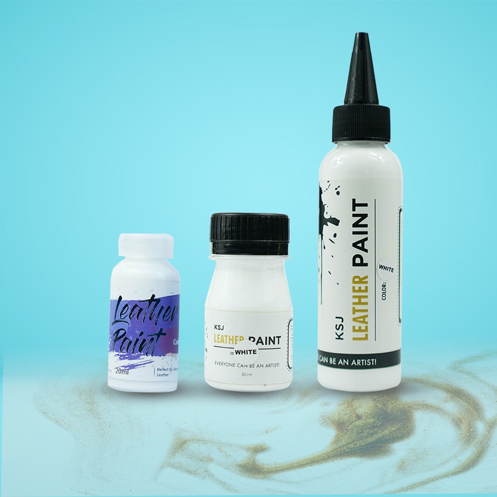 Cat Sepatu / Cat Tas  KSJ Leather Paint / Kulit / Midsole ( Pelengkap Pembersih  Sepatu )-WHITE