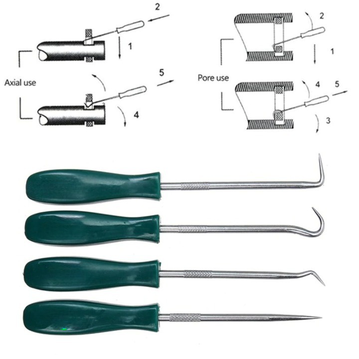 Pick Hook 4 pcs set Alat obeng cungkil kait congkel seal gasket O ring