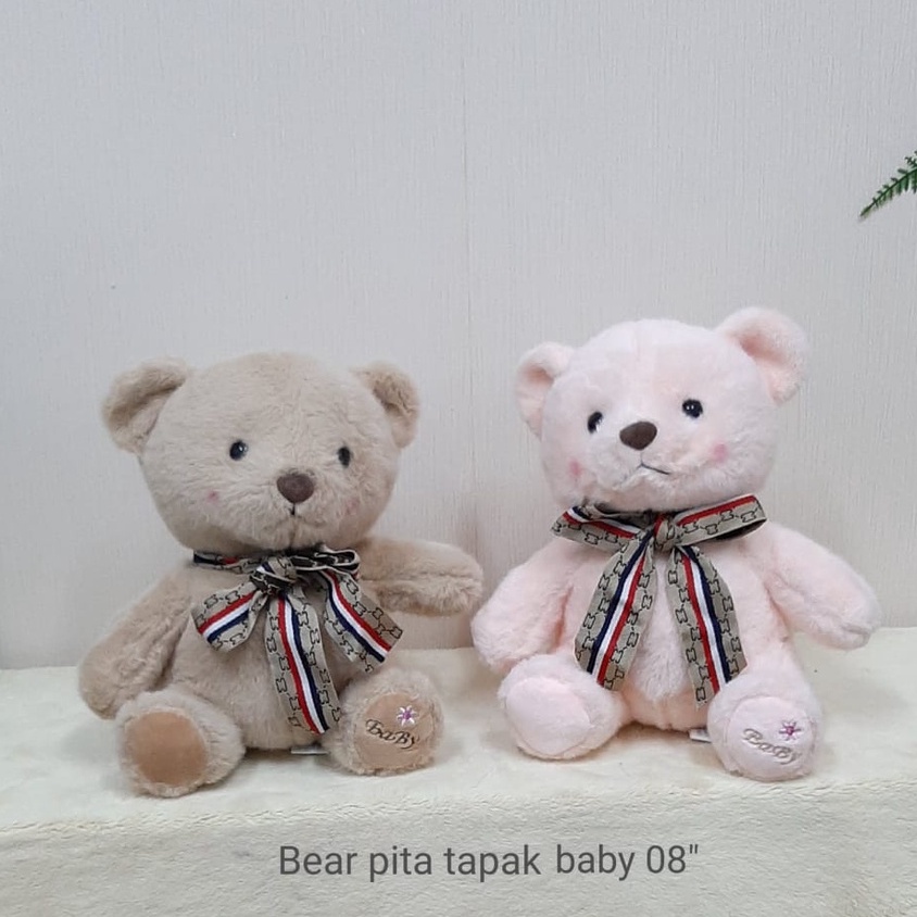 Boneka Bear Tapak Baby Size 9&quot;/22cm/boneka teddy/boneka beruang pita gucci