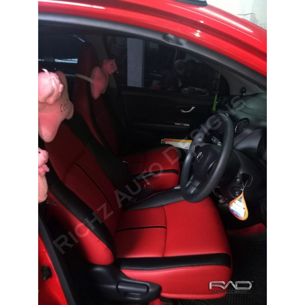 ganti cover jok jahit paten mobil Honda Brio 2016 (Bahan mb-tech Superior)