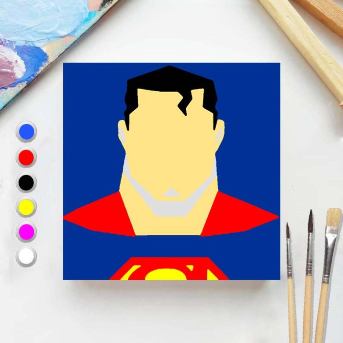 

(DISKON TERMURAH) Paint by number SUPERHERO SUPERMAN 20x20 Wooden Painting kit/Kanvas - SUPERMAN, 1 pcs
