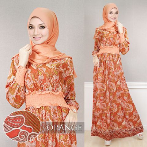 [Maxy Ayu varian warna SW] maxi muslim wanita katun rayon ORANGE/BIRU/MAROON