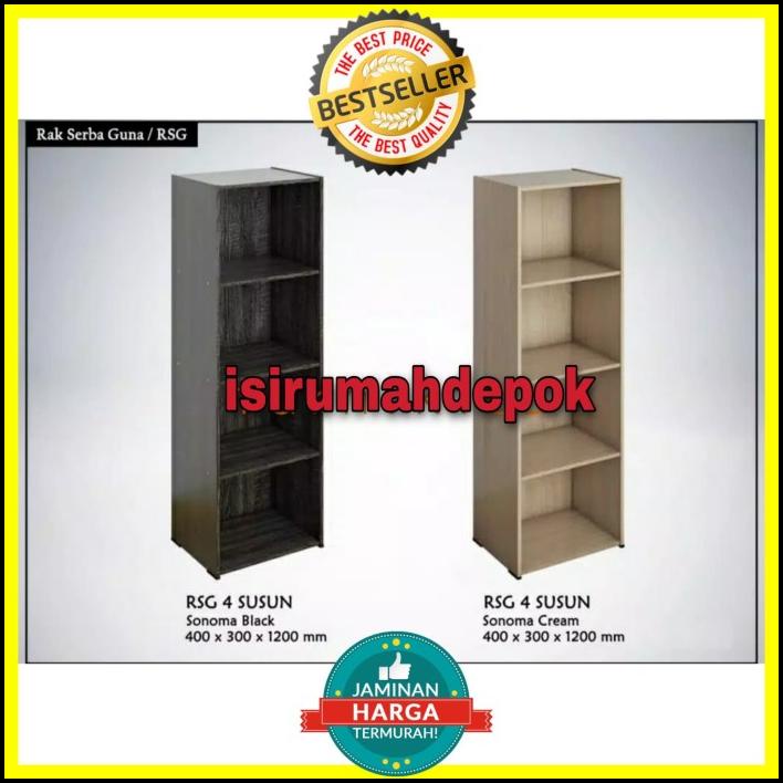 ( Best Seller ) Rak Buku Kayu / Rak Serbaguna Susun 4
