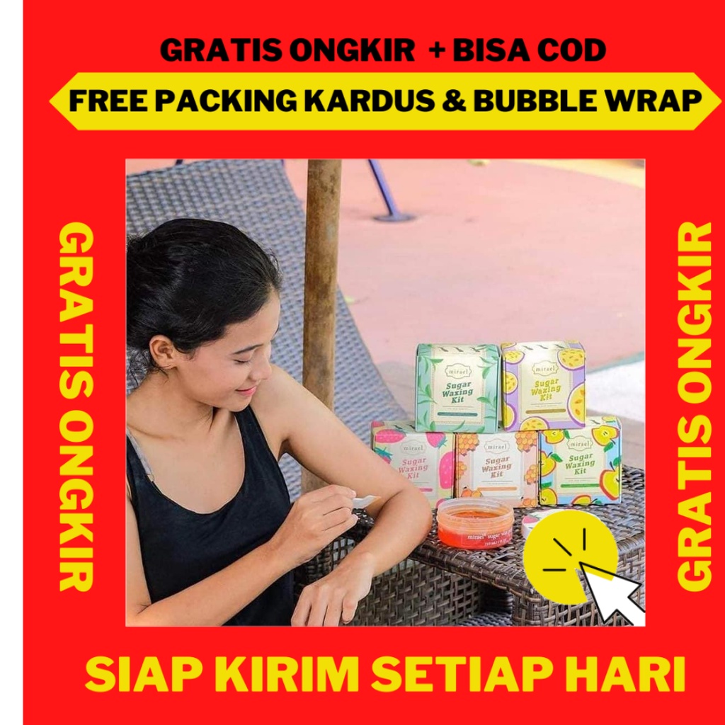 Mirael Sugar Waxing Kit Share in Jar 210 ml Preloved, Cream Perontok Bulu Kaki Ketiak Kemaluan Perma