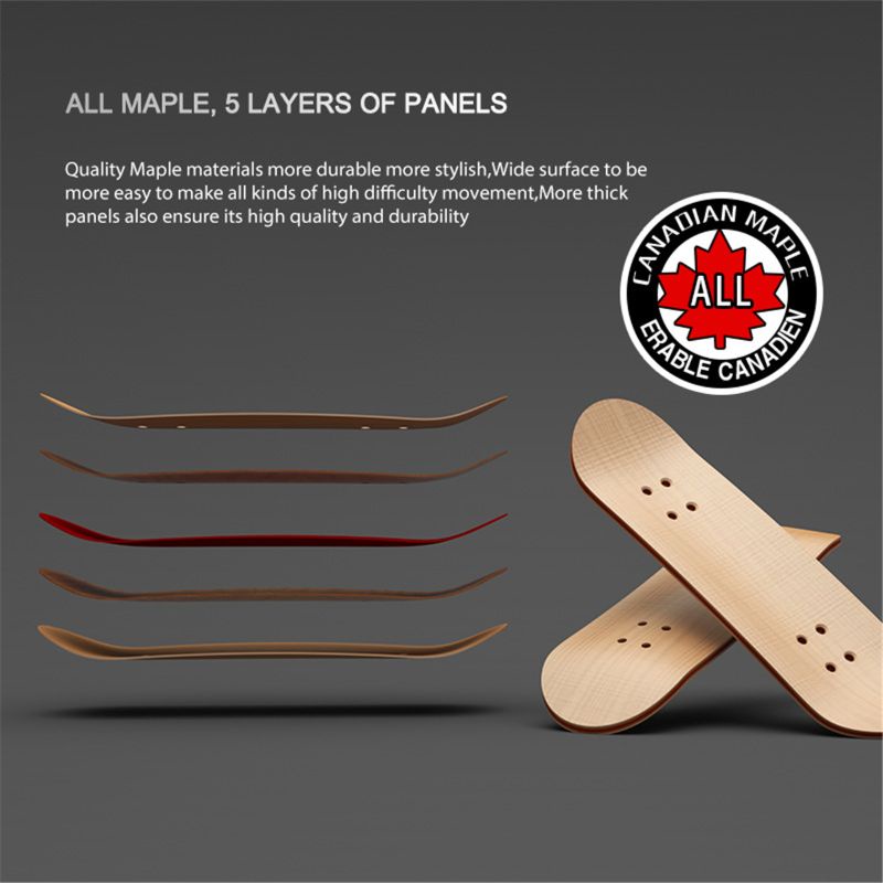 1 Set Mainan Skateboard Jari Bahan Kayu Maple Untuk Hadiah Anak Laki-Laki