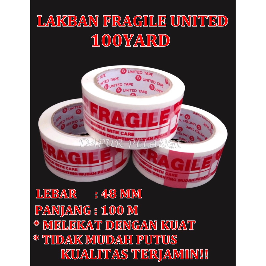 

Lakban Fragile Besar Jangan Dibanting 2 inch 100 Yard