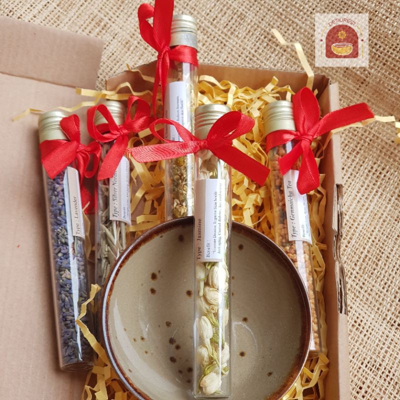 

Souvenir Penikahan Gift Wedding Flower Tea Tube Premium