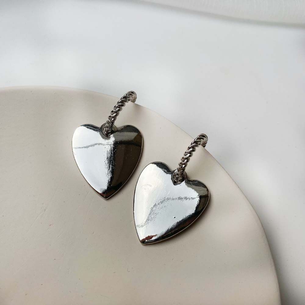 Needway  European and American Dangle Earrings Trend Fashion Jewelry Love Earrings Women Heart-shaped Personality Temperament Two Wear Girls Metal/Multicolor