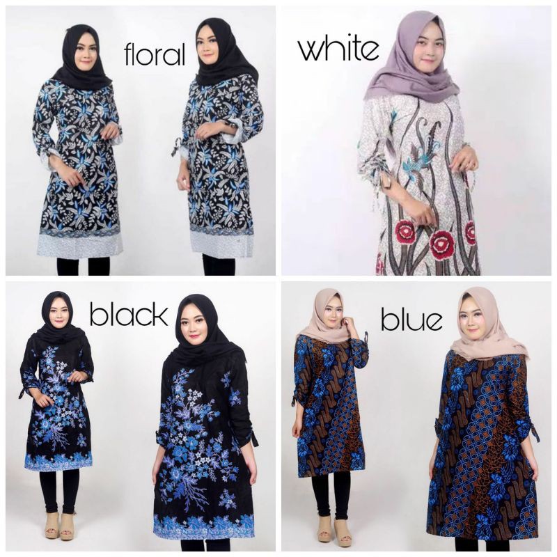 Batik Atasan Tunic Murah Batik Atasan Wanita Modern Motif Solo Songket TNK101