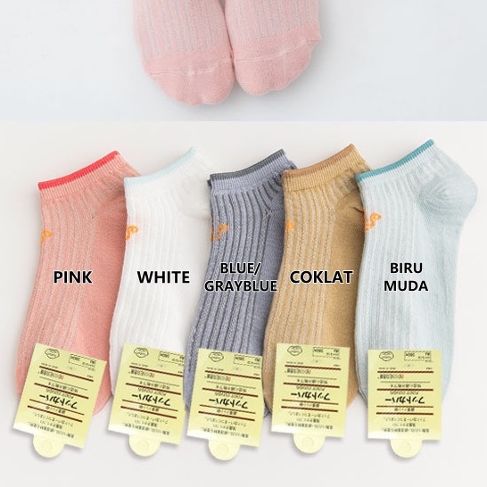MURMURE.ID | KAOS KAKI POLOS CUACA ALA KOREA IMPORT DAISY ANKLE SOCK WANITA CS018 CS074 CS075-CAT BOWTIE