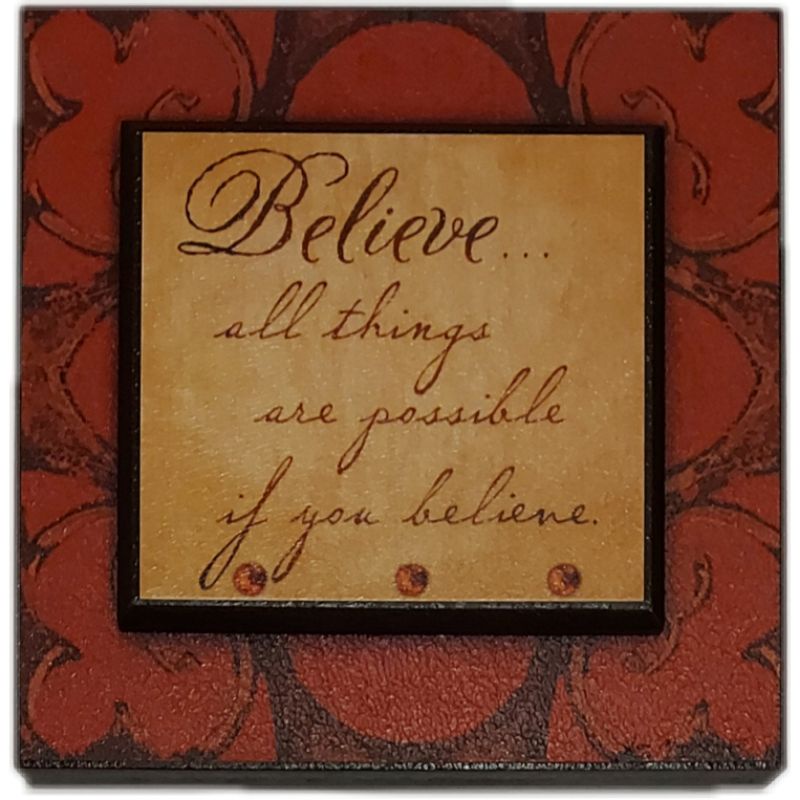 DICKSONS PAJANGAN HIASAN DINDING BELIEVE ALL THINGS ARE POSSOBLE 14.5x2.5x14.5