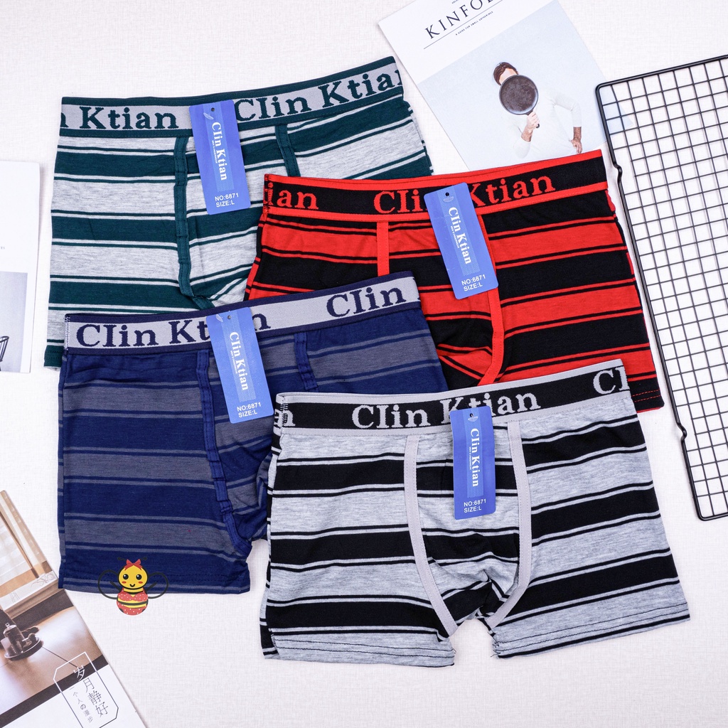 BEE - Celana Dalam Boxer Pria Underwear Man Sempak Cowok Celana Kolor Pendek 6871 Clinktian