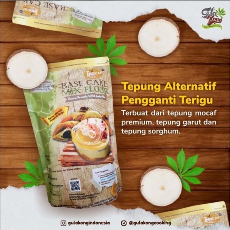 

INOCAF BASE CAKE MIX FLOUR GLUTEN FREE Tepung Sehat Serbaguna