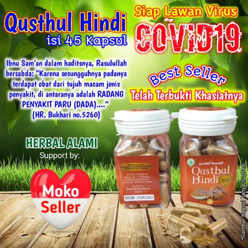 qusthul hindi qustul hindi 45 kapsul 100% asli herbal, Terbukti