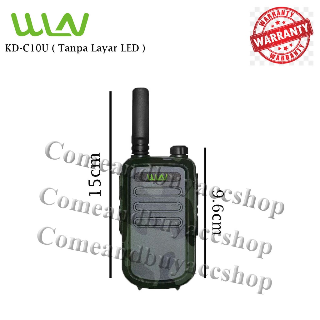 WLN Walkie talkie HT KD - C10U ( isi 2 pcs ) - LorengHijau - Antena Pendek